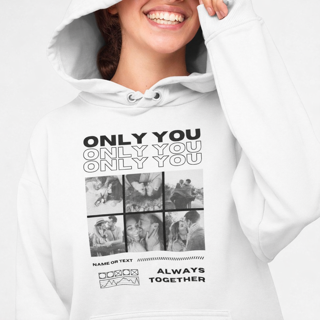 ONLY YOU – Personalized Couple Photo Hoodie | Valentine’s Special - Single Hoodie