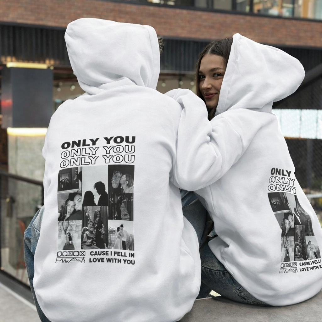 ONLY YOU – Personalized Couple Photo Hoodie | Valentine’s Special - Two Hoodie