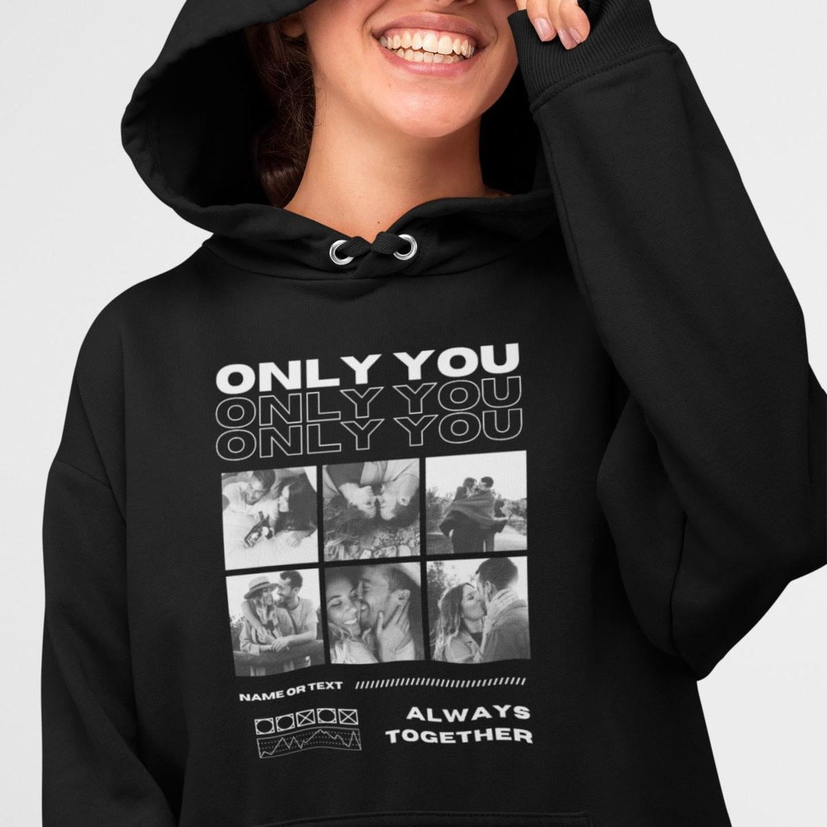 ONLY YOU – Personalized Couple Photo Hoodie | Valentine’s Special - Single Hoodie